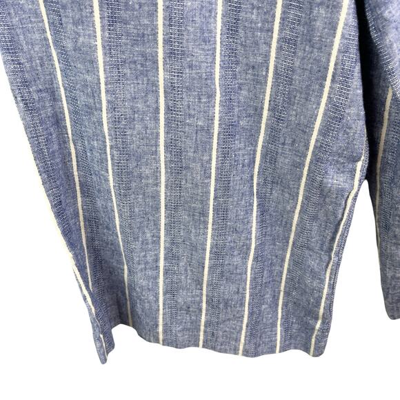 ALICE + OLIVIA Lucie Linen Blend Striped Strapless Wide-Leg Jumpsuit 0 - Picture 9 of 15